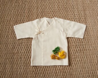 Bebe bio 100% organic unbleached coton MUSLIN GOTS certified / baby Kimono