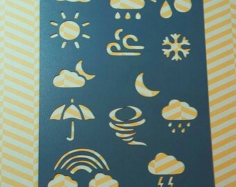 Weather Stencil for bullet journal bujo planner