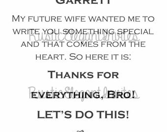 Thank You Card - Best Man/Groomsmen