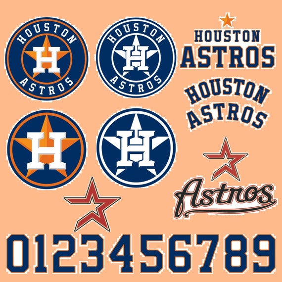 Houston Astros Baseball Logos & Numbers. SVG by SVGsilhouetteDXF