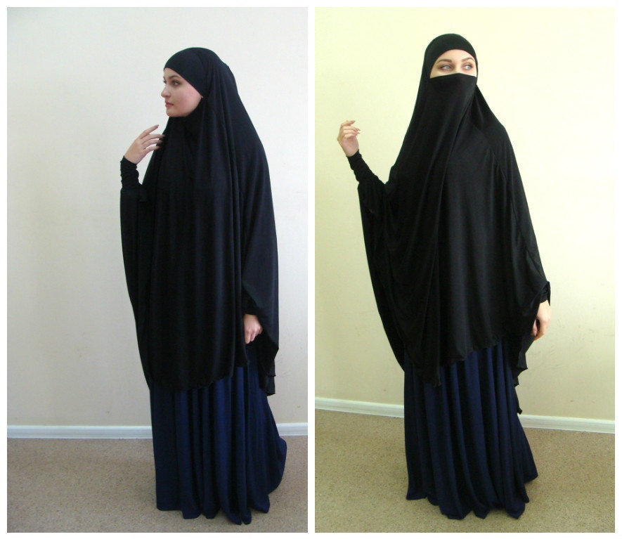 Transformer Khimar niqab transformerblack niqab black