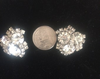 Clear rhinestone cluster earrings