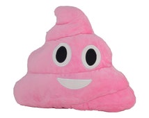 poop emoji pillow pink