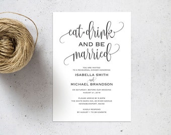 Rehearsal Dinner invitation template, rehearsal printable, modern, invitation templates, wedding rehearsal, pdf instant download, WPC_65SD2A