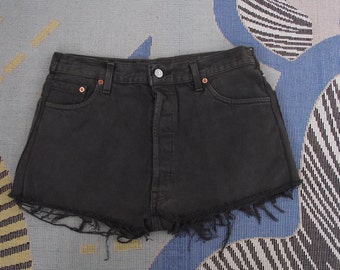 1990's Levis 501 Shorts faded black, Levi shorts, vintage shorts, jean shorts, Levis, vintage denim