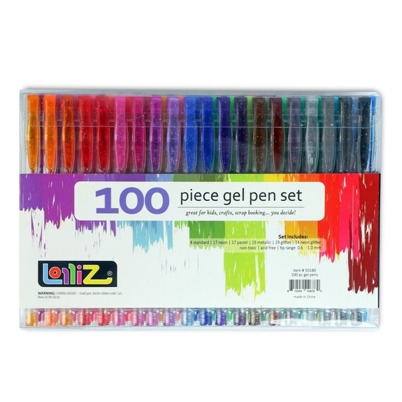 LolliZ 100 Gel Pens Set 100 Unique Color Choices by adventacular