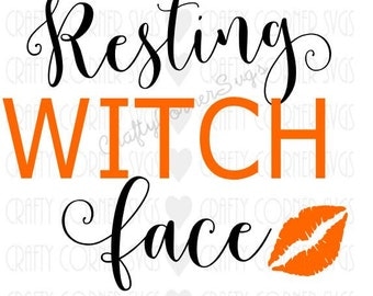 SVG-Resting Witch Face-First Halloween SVG-design-Happy Halloween-Sassy Halloween-Cricut design-Cute svg-halloween design