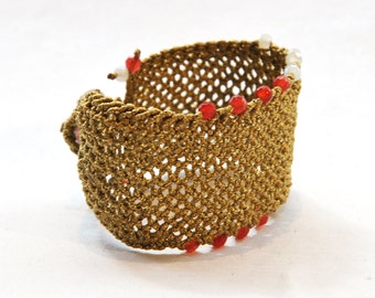 bracelet macrame gold