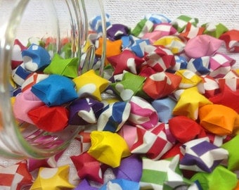 Assorted multicolor origami lucky stars - 50 stars - 3D stars - rainbow lucky star