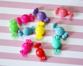 Set of Ten Tiny Plastic Candy Barrettes for Blythe or Similar Doll
