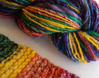 Rainbow Bedlam Run II-Self Striping Handspun Yarn