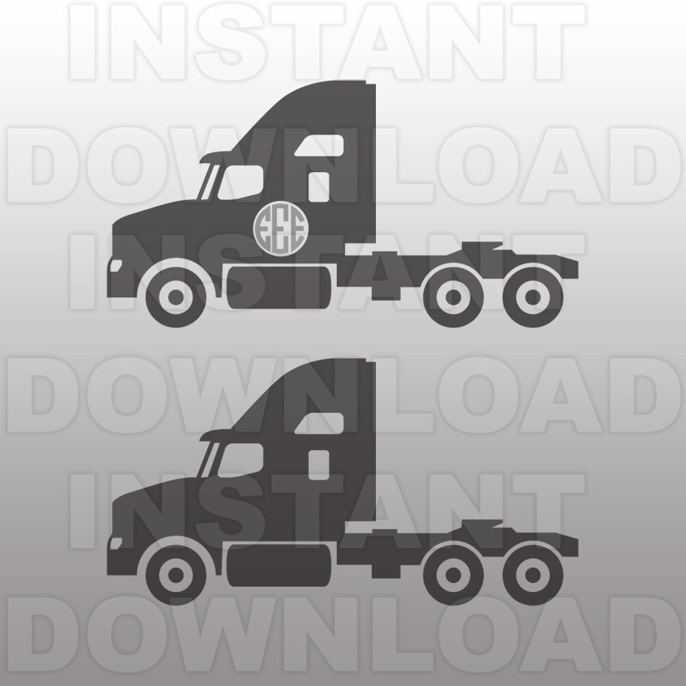 Download Semi Truck SVG FileMonogram SVG Cutting Template-Vector Clip