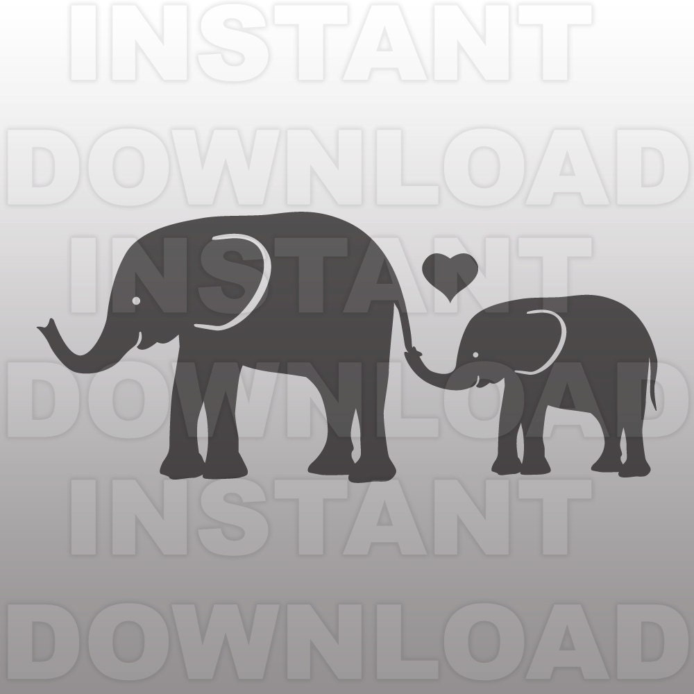 Download Elephant Mom and Baby SVG FileElephants SVG FileBaby Nursery