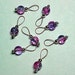 Pink and Purple Crackle Glass Stitch Markers - US 5 - Item No. 569