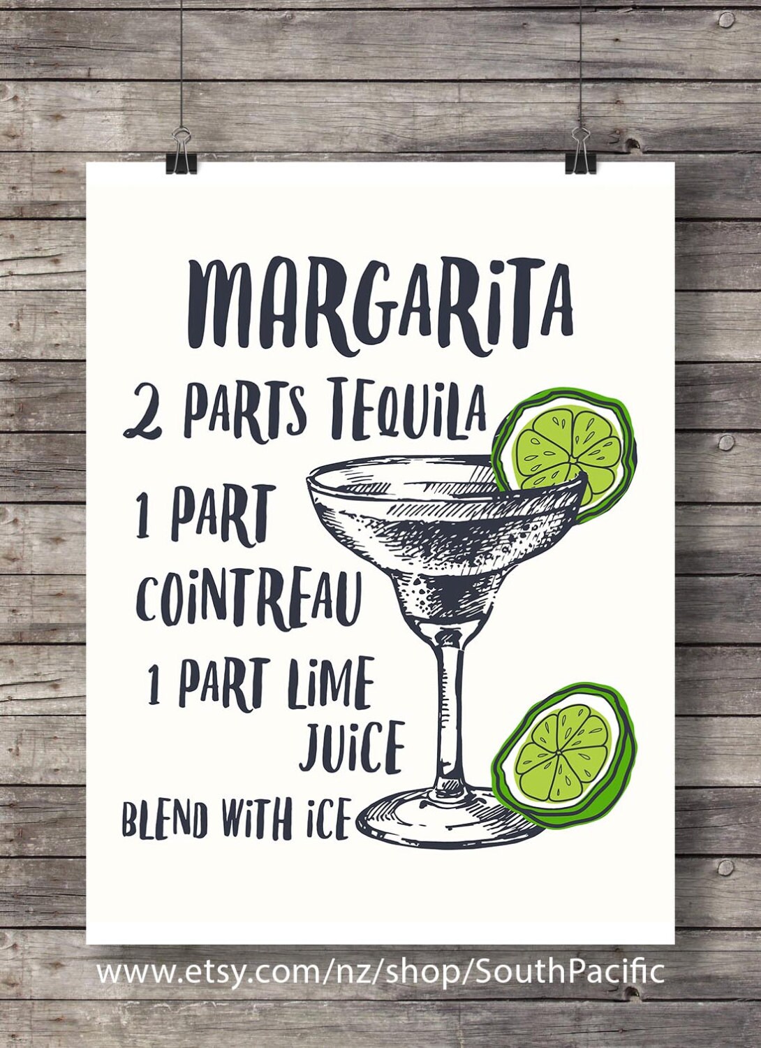 Margarita printable Cocktail Illustration Printable art