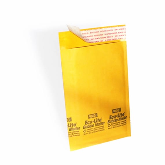 12PC Yellow in Kraft Padded Envelopes Size 000 small 4x7