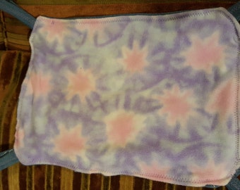 Snuggly D Rat Hammock-"tie dye" design-pale blue/pink/lavender fleece