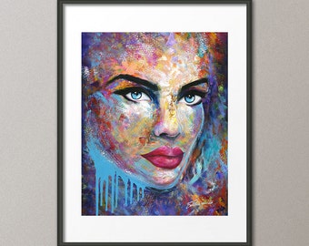 Gallery Canvas and Fine Art Prints Graffiti Street Pop Figurative Femme Fatale Portrait People Woman Contemporary Modern Abstract