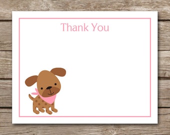 Items similar to Dog Party Thank You Cards, Doggie Birthday Party ...