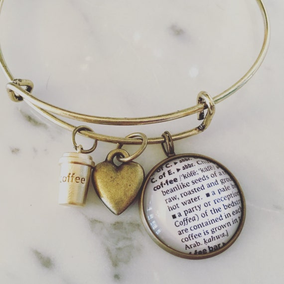 Coffee Charm Bracelet Personalized Definition Jewelry