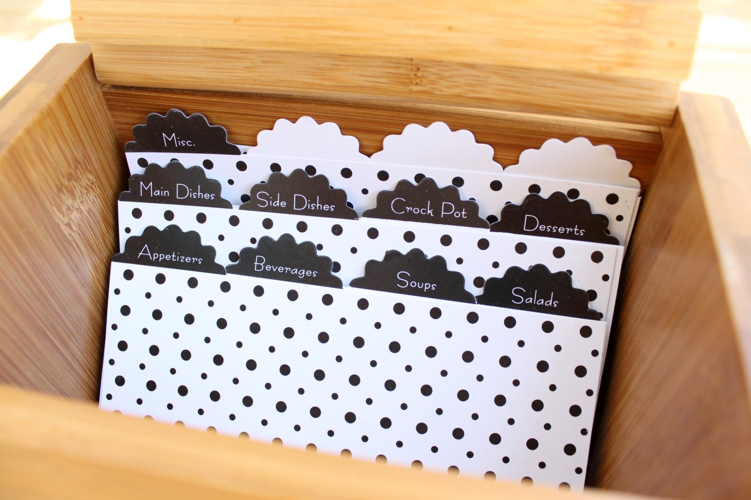 12 Recipe Box Dividers Recipe Cards Recipe Card Dividers by