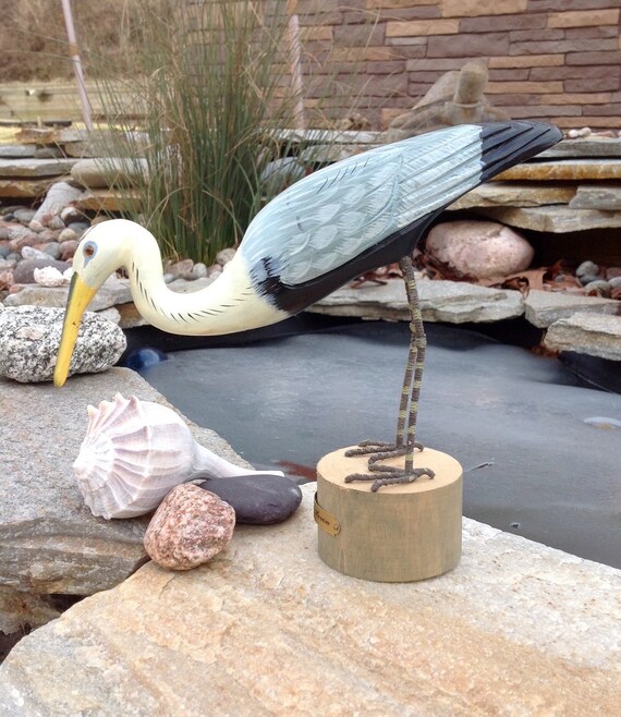 blue heron figurine