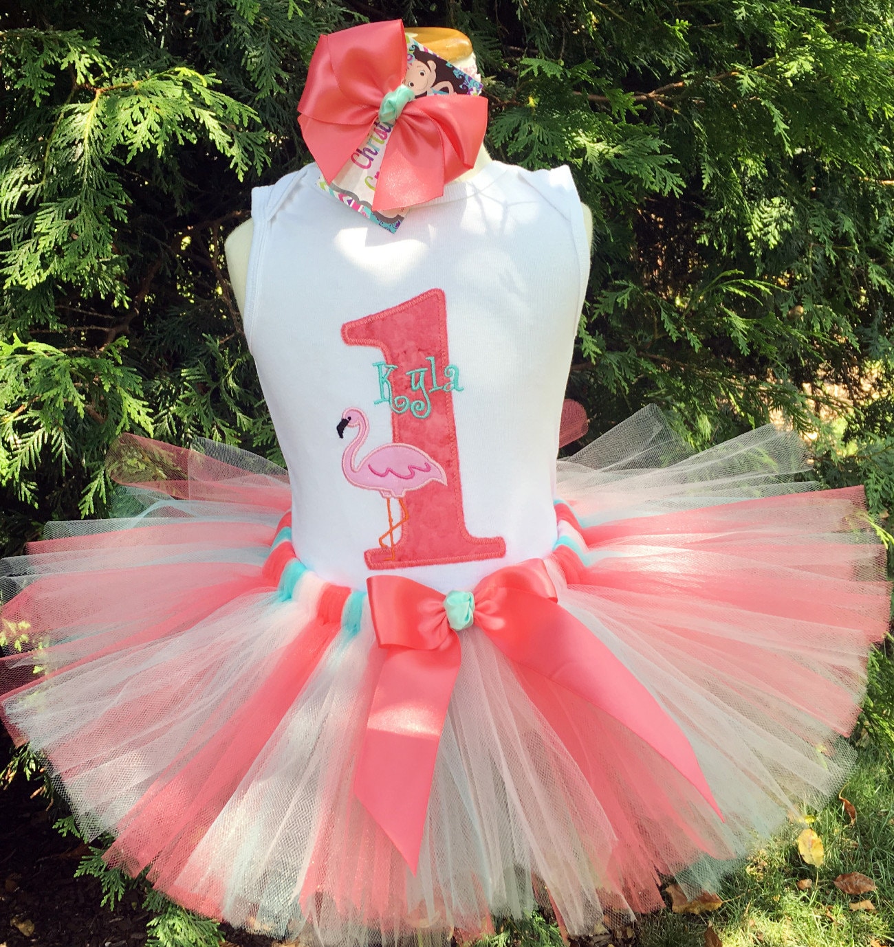 1st Birthday Outfit Pink Flamingo Party Baby Girl Clothing