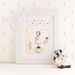 Sofi and the Owl - Print - 4x6 - Nursery art - Nursery decor - Kids decor - Children's art - Children's wall art - kids wall art