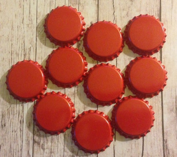 100 RED Regular Bottle Caps No Liner Great for fridge