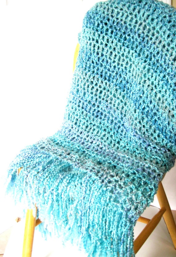 Turquoise Throw Blanket Super soft with by JarvisDesignStudio