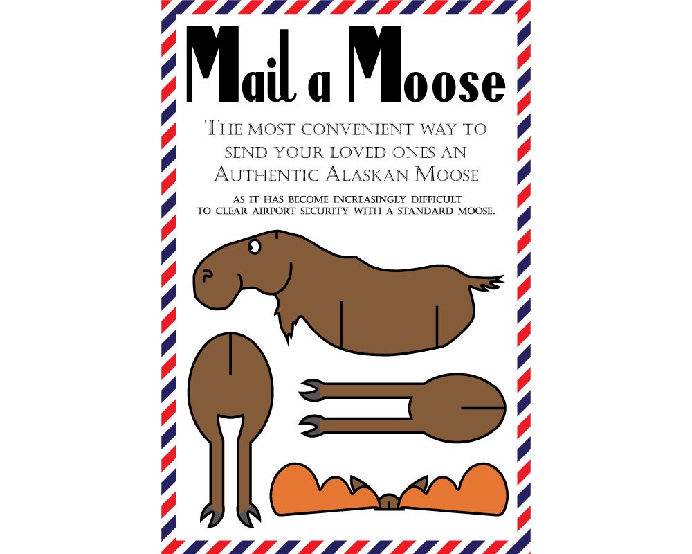 Moose Postcards Set of 8 Mail a Moose by greenbananacards on Etsy