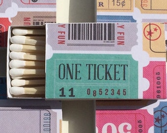 10 Wedding Party Favors Matchboxes movie ticket admit one movie lover cinema theatre theater