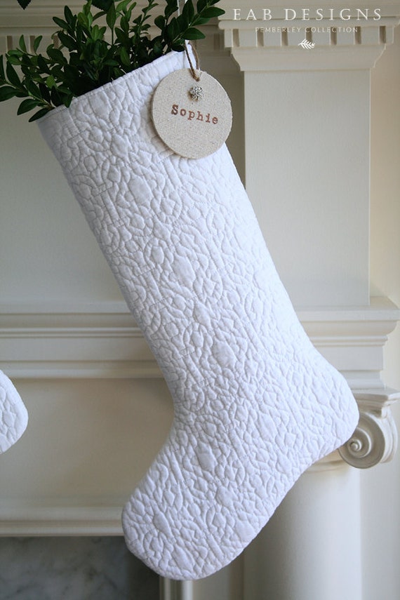 White quilted stockings for Christmas 