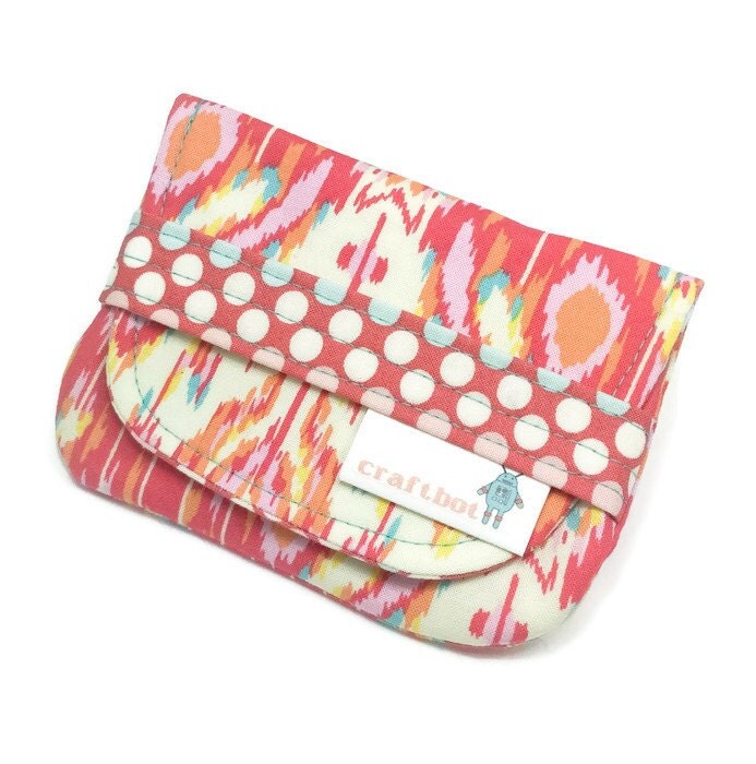 Birth Control Case Birth Control Holder Ikat print Pink and
