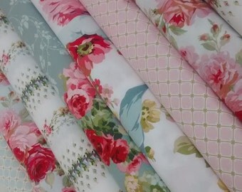 8 Fat Quarters Bundle of Anna Griffin's The Rose Collection Fabrics - 2 yards total