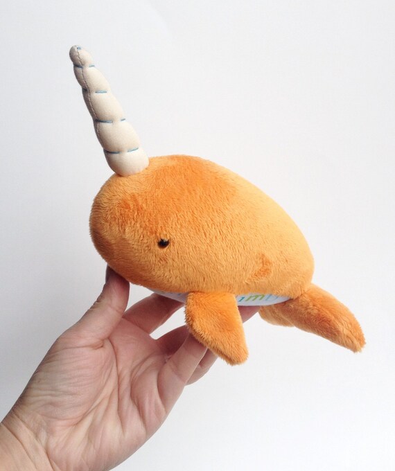 Handmade Toy Narwhal Plush Toy Narwhal Plushie by LittleLuckies2