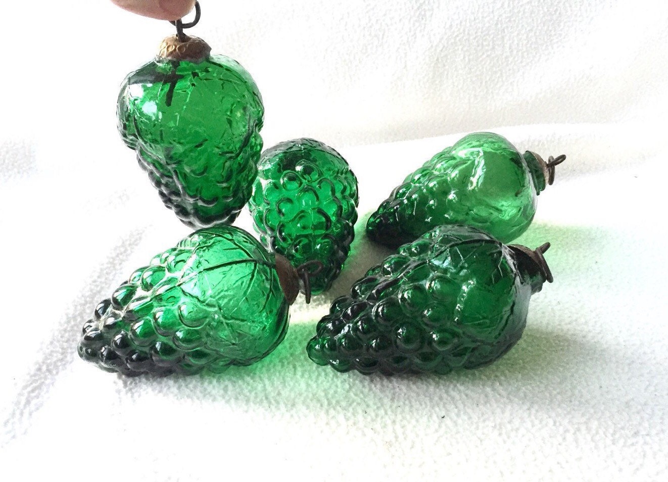 vintage green glass grapes ornaments made in by studiovintage vintage green glass grapes ornaments made in by studiovintage