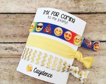Emoji Party Favors, Emoji Birthday Favor, Emoji Hair Tie, Hair Tie Favors, Emoji Party, Emoji Favors, Hair Tie Bracelet, Girl Party Favors