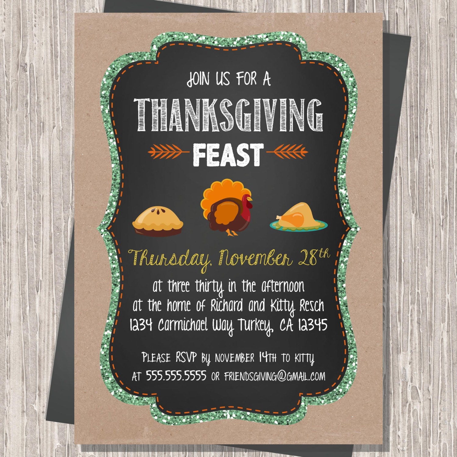 Thanksgiving Dinner Invitation Thanksgiving Feast