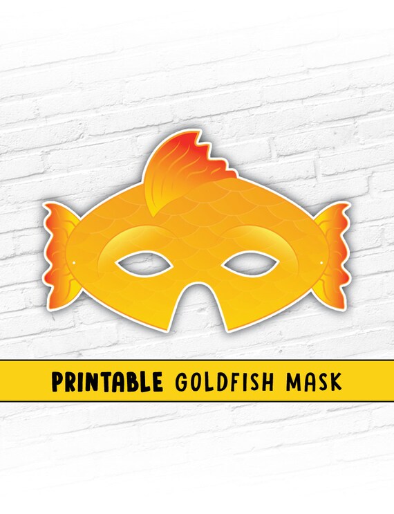Goldfish Mask Fish Mask Photo Prop Printable Party Mask