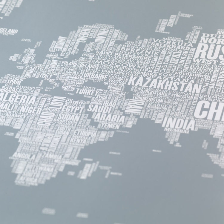 World Type Map World Word Map World Font Map World by boldandnoble
