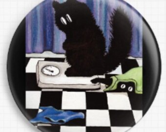 Needle Minder, Cat needle minder, Diet Humor, Licensed Art, AmyLyn Bihrle, Cat Cross Stitch Keeper,Fridge Magnet
