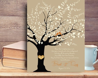 Tree canvas print Family tree custom quote mr and mrs wedding gifts gift for parents anniversary wedding gift for couple personalized gifts