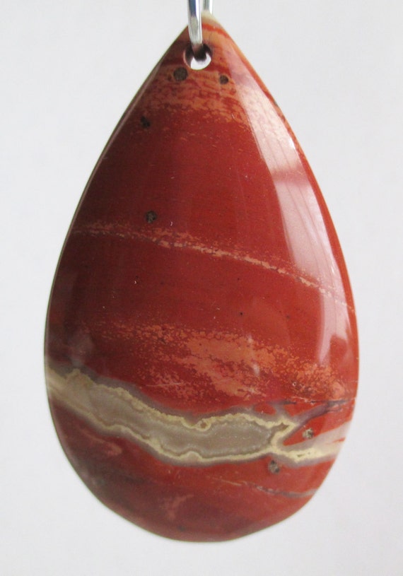 Brick Red Jasper Smooth Teardrop Focal Bead 42mm 1 pc LOT