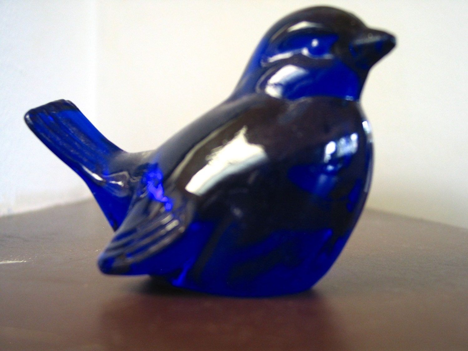 Vintage Fenton Cobalt Blue Glass Blue Bird Figurine Fenton