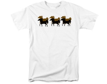 Wild Horses T-shirt, Western Art, Native American Totem Animal, Uni-Sex Fashion, Running Horses, Herd Silhouettes, Southwestern Clothing