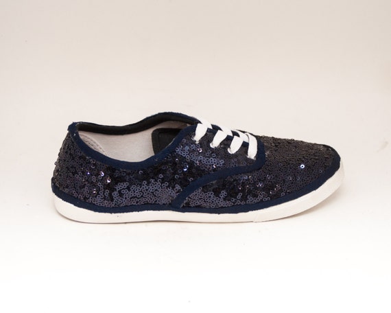 navy sparkly trainers