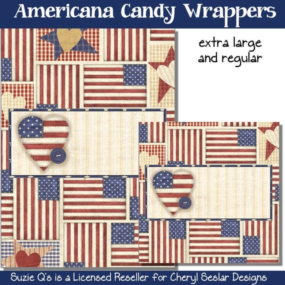  Americana Candy Bar Wrappers by Suzie Qs