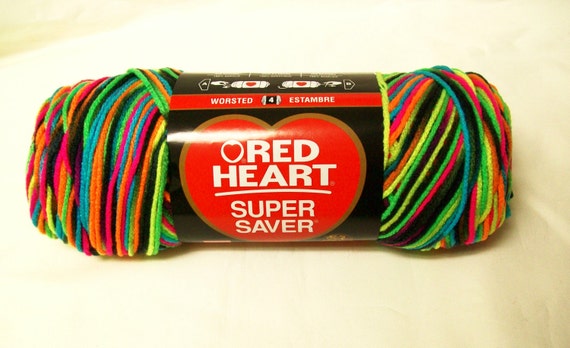 Rainbow Yarn Blacklight Neon Variegated Red Heart Super Saver