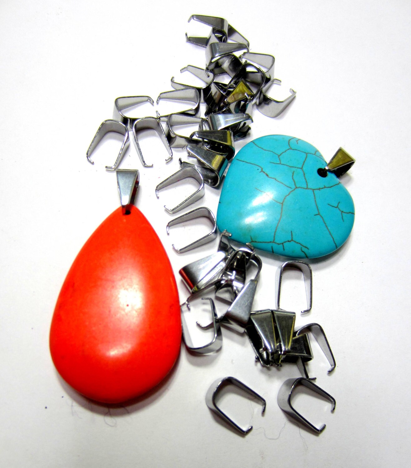 20 Silver Stainless Steel Pinch Bails pinch bailbail